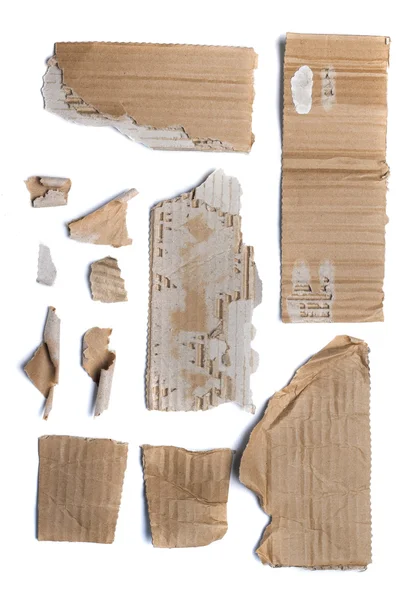 Mixed view of pieces of recycled brown cardboard — Stock Photo, Image