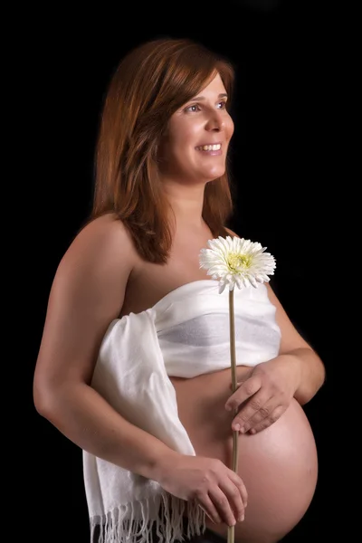 Очікуючи вагітності жінка — стокове фото