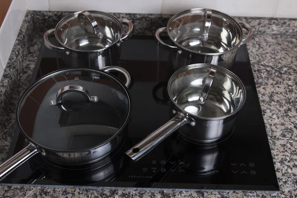 Electrical kitchen induction ceramic hob — ストック写真