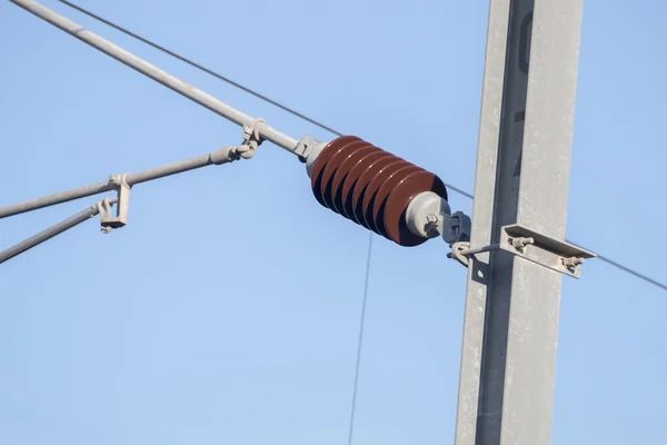 Elektriska ledningar på en station — Stockfoto