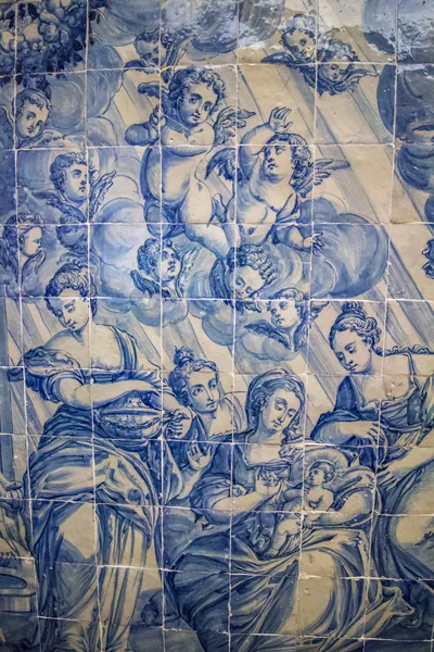 Bellissimi dettagli azulejo all'interno del museo regionale di Beja — Foto Stock
