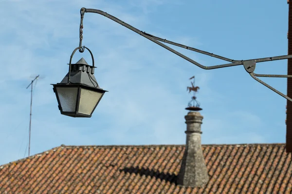 Typical chimney architecture of the Portuguese buildings — Stock Photo, Image