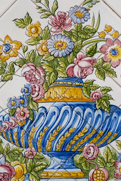 Bellas obras de arte de pintura de azulejo portuguesa azulejos — Foto de Stock