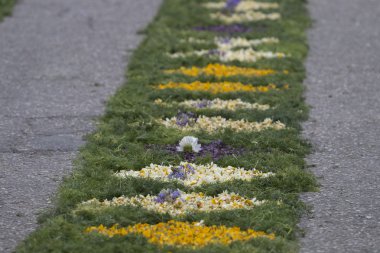 Çiçek meşaleler geleneksel dini geçit