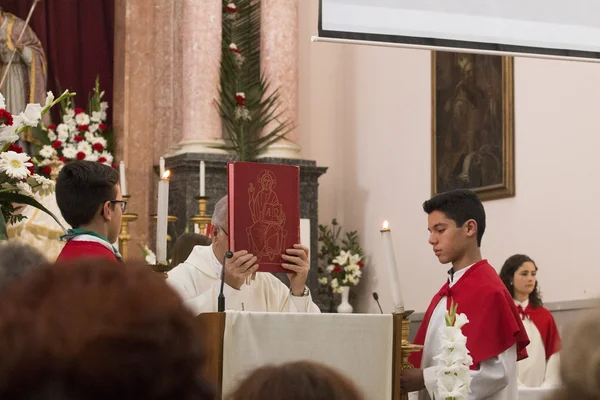 Traditionele religieuze processie van de fakkels van de bloem — Stockfoto