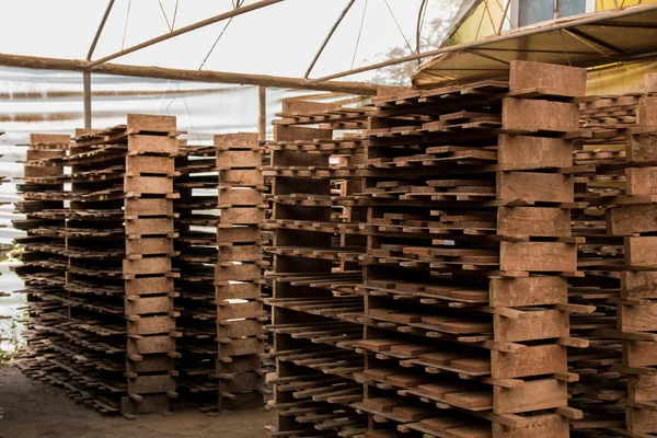 Traditional mud brick production factory. — Stock Photo, Image