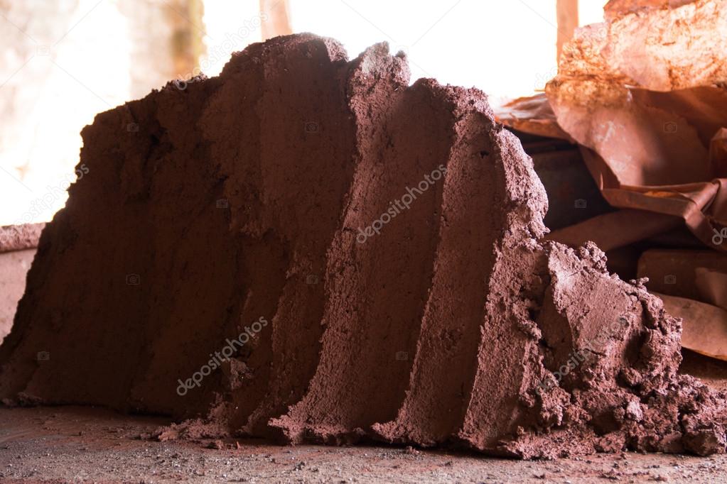 pile of red clay on a table