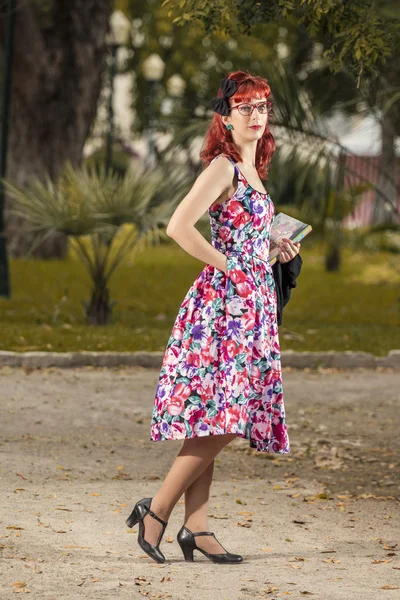 Woman in vintage style clothing — Stock Photo, Image