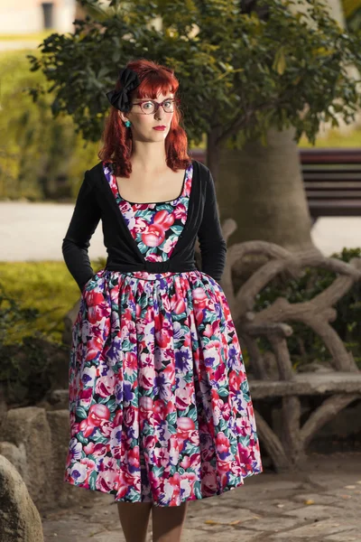 Woman in vintage style clothing — Stock Photo, Image