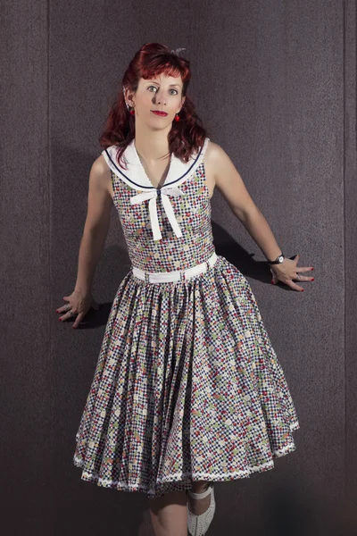 Donna in stile vintage abbigliamento — Foto Stock