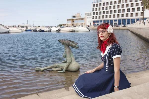 Woman in vintage style clothing — Stock Photo, Image