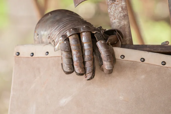 Medieval iron hand glove — Stock Photo, Image