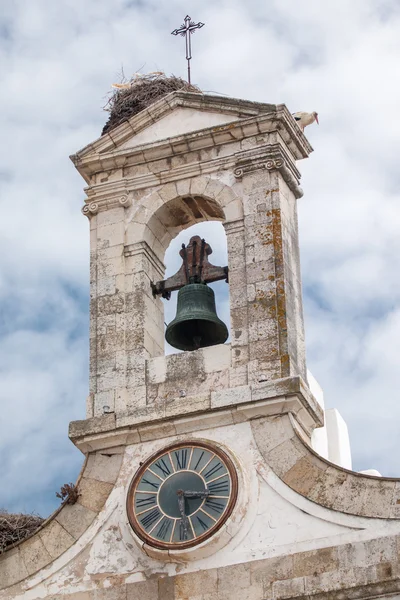 Bell tower of the main entrance to old town in Faro — Stock Photo, Image