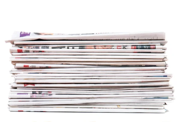 Pile of newspapers stacked — Stock Photo, Image