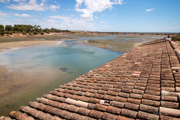 Tejados tradicionales de la región del Algarve junto a los pantanos de Ria Formosa —  Fotos de Stock
