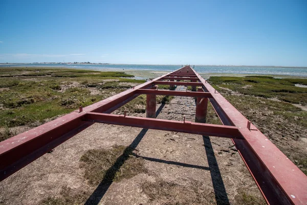 Puente inacabado en las marismas de Ria Formosa — Foto de Stock