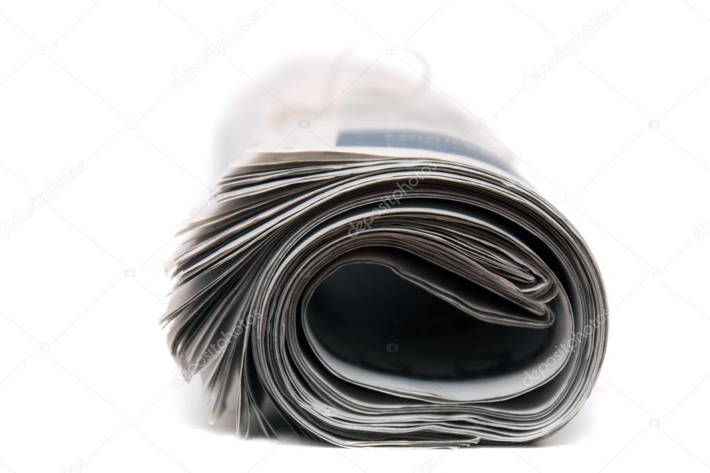 rolled up newspaper with string