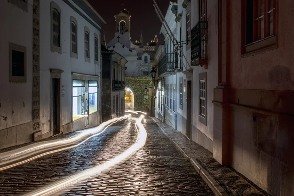 A bejáratnál, hogy a Faro történelmi város főutcája — Stock Fotó