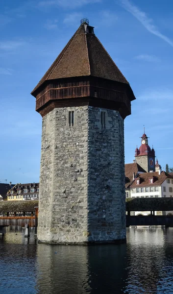 Şapel-köprüden Lucerne içinde — Stok fotoğraf