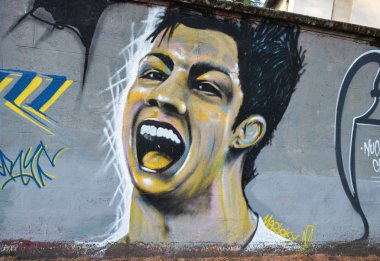 Cristiano Ronaldo duvardaki