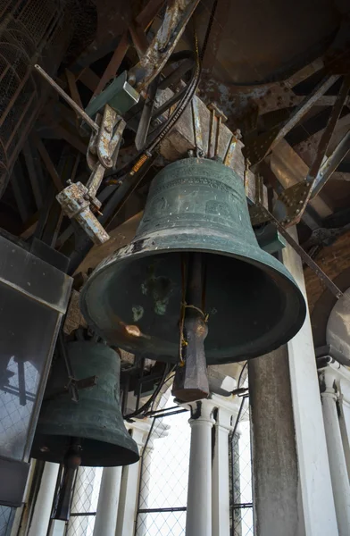 Big bells inside Saint Mark's Bell Tower — Stock Photo, Image