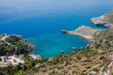 Pitoresk Körfezi kıyıları Yunanistan Rodos Adası