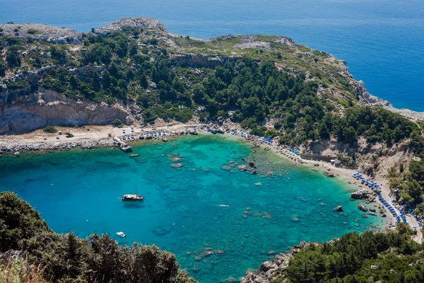 Laguna costa da ilha de Rodes, na Grécia — Fotografia de Stock