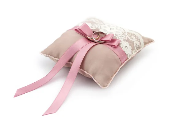 Wedding ring pillows — Stock Photo, Image