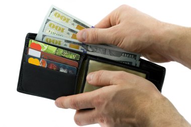Kredi kartları ve dolar ile cüzdan