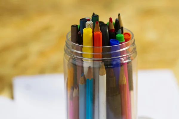 Close-up view of school supplies — Stock Photo, Image
