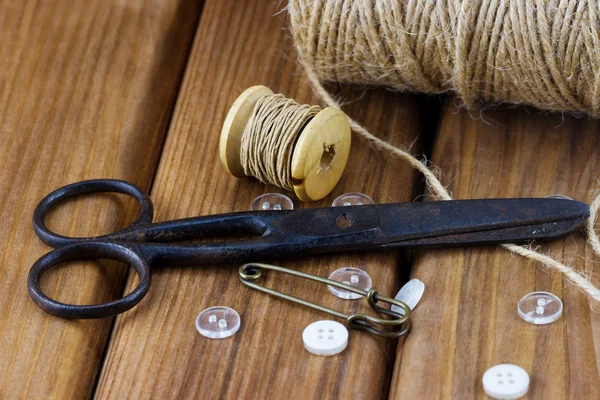 Old sewing kit — Stock Photo, Image