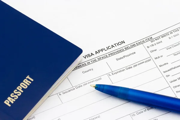 Blank of visa application — Stock Photo, Image