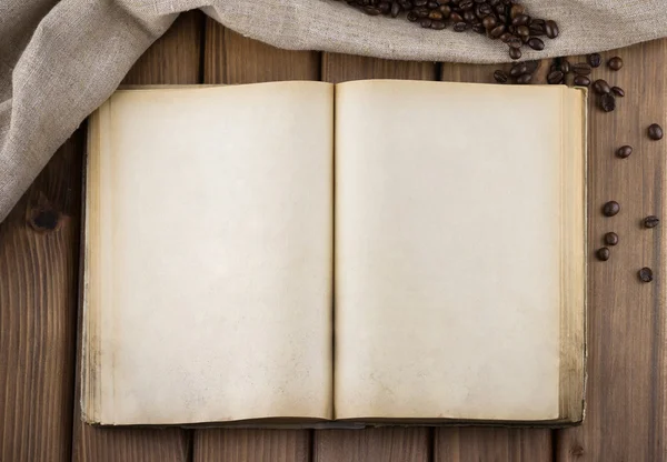 Top view of blank old book — Stock Photo, Image