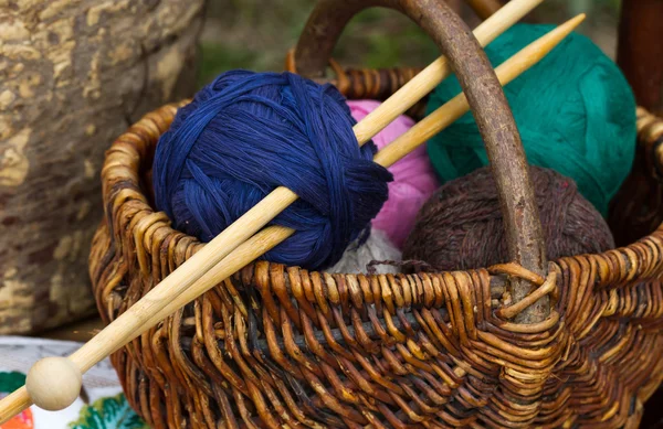 Colored yarn balls — Stock Photo, Image