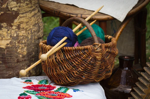 Farbige Garnkugeln — Stockfoto