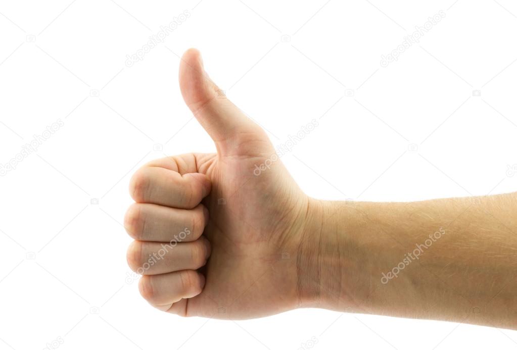 male hand with thumb up