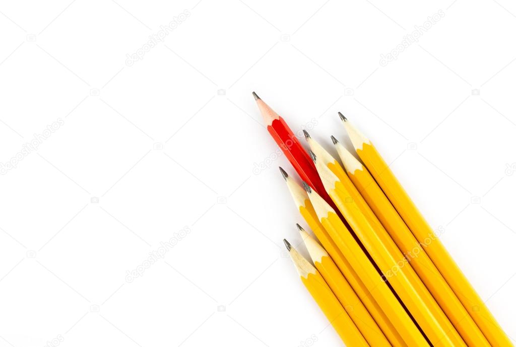 Red pencil and yellow pencils