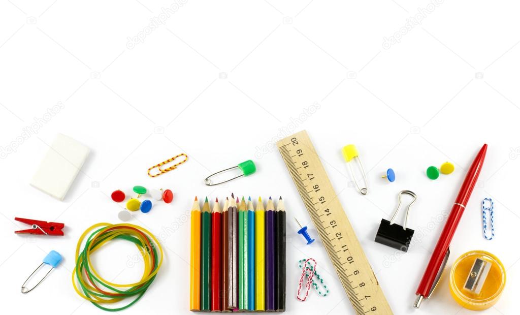 School supplies isolated