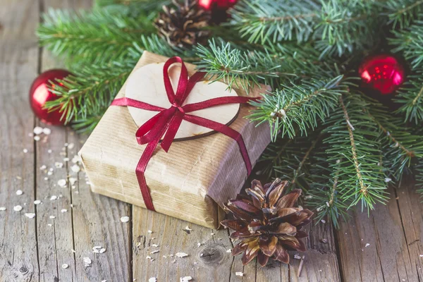 Gift box decorated with bow — Stock Photo, Image