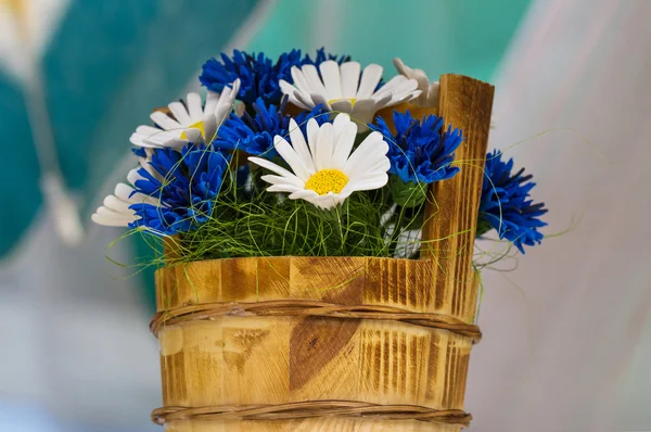 Polymer clay carnations and daisies — Stock Photo, Image