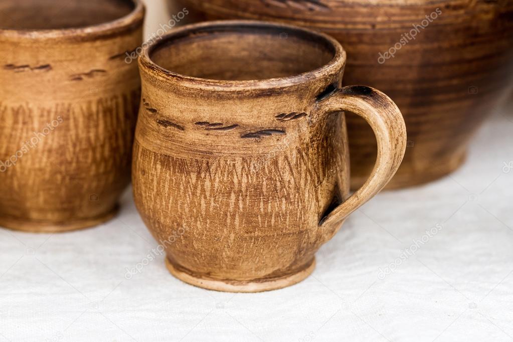 Rustic clay cups