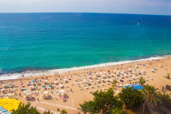 Beach Alanya Turkey View Heights Top View Blue Sea Summer — Stock Photo, Image