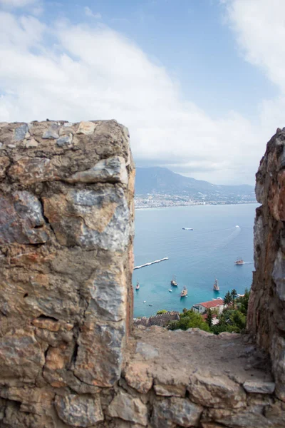 Vista Desde Torre Turquía Mar Montañas Árboles Vista Desde Arriba —  Fotos de Stock