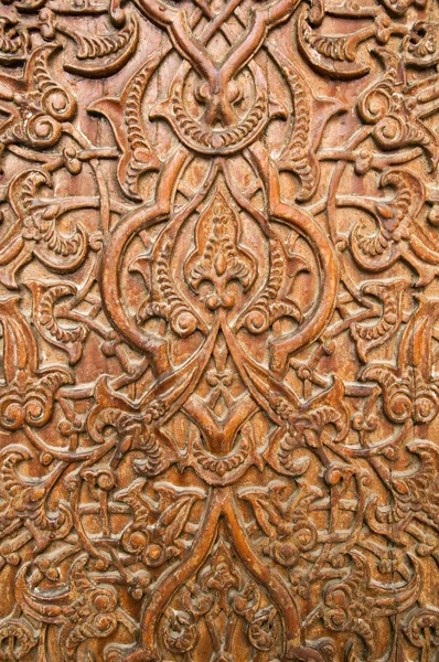 Element of a wooden door of the mausoleum of Khoja Ahmed Yasavi in Turkistan, Kazakhstan. — Stock Photo, Image