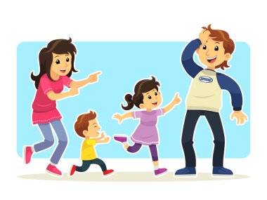 Mutlu eğlenceli ailenin