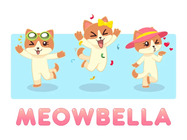 Meowbella θηλυκό γάτα — Διανυσματικό Αρχείο
