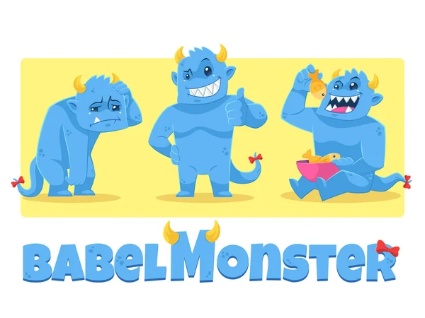 Blue Babel Monster — Stock Vector