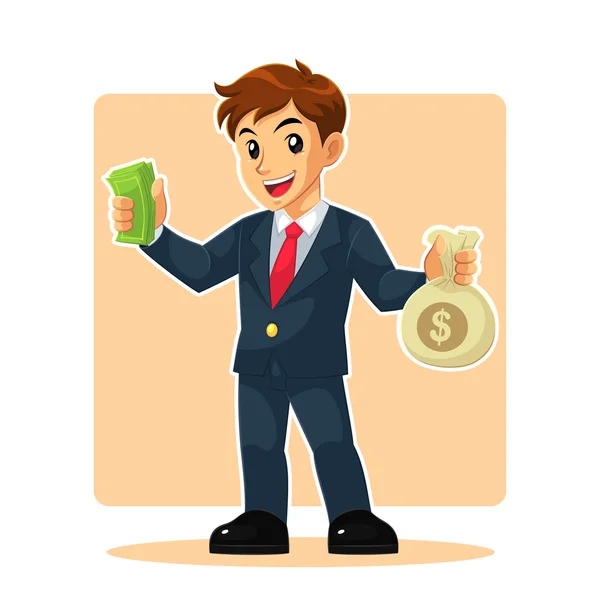 Businessman Mascot Character — Stock Vector