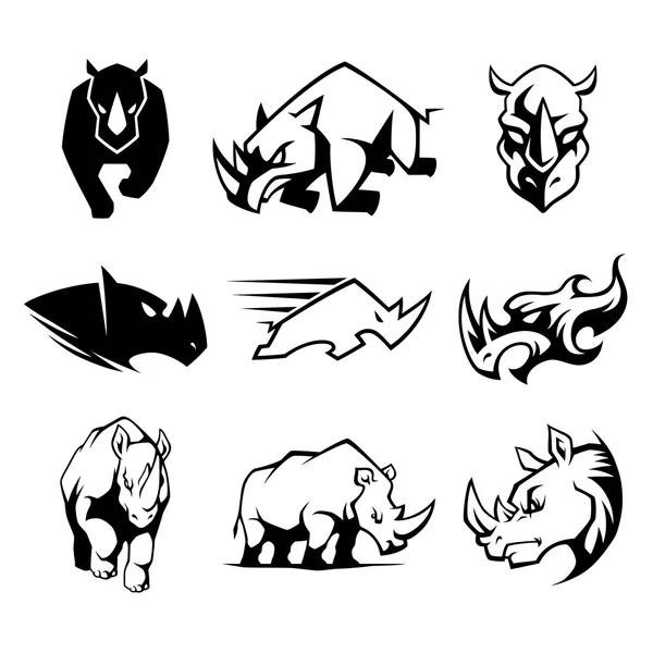 Neushoorn symbool — Stockvector