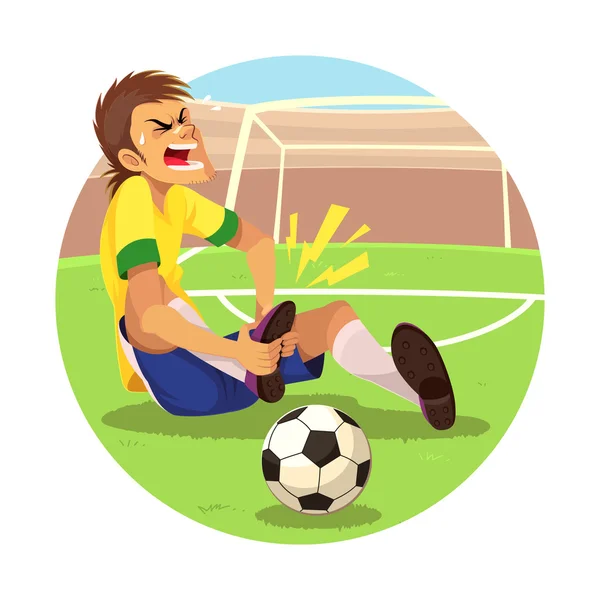 Jugador de fútbol lesionado — Vector de stock